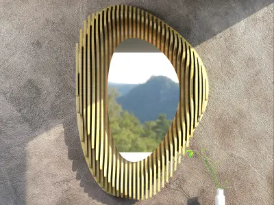 Parametric Mirror-01 DXF laser cutting file 3D model