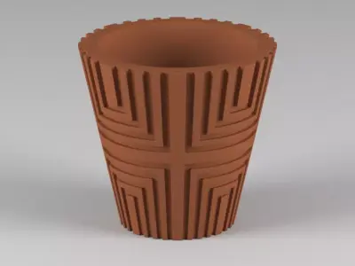 miniature flower pot 06 3D print model