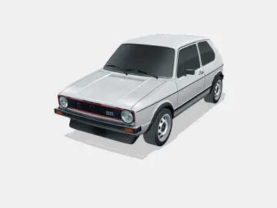 Volkswagen Golf GTI 1976 Low-poly 3D model