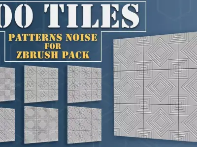 300 Tiles Patterns Noise for Zbrush Pack 3D model
