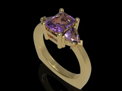 Three Gemstone Ring - Free Demo Free 3D print model