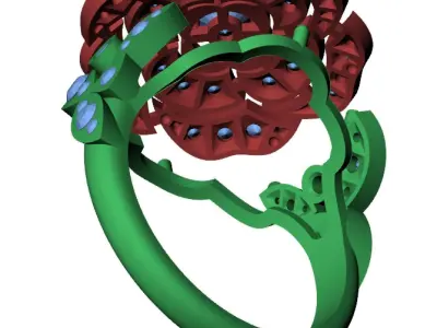 CAMELIA RING COCO 3D print model