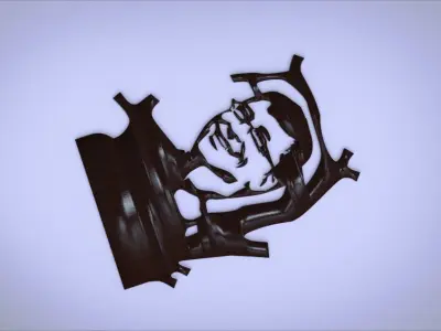 Wall decoration with Gates motif Low-poly 3D model