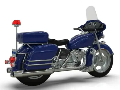 Police Motorcycle Lowpoly  Low-poly 3D model