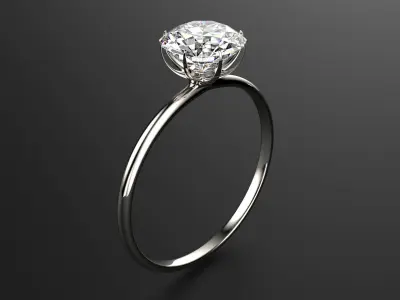 Platinum Diamond ring Jewelry 3D model