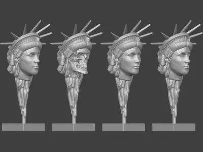 The Liberty Collection statue of skull 3D print model
