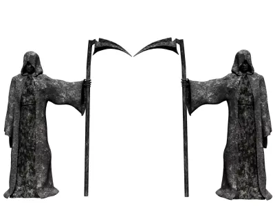 Grim Reaper Sculpture Low-poly 3D model