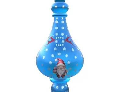 Blue Glass Christmas Gnome Ornament Bauble  3D Model PBR Ready Low-poly 3D model