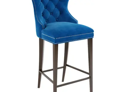 Milano Velvet Tufted Barstool 3D model