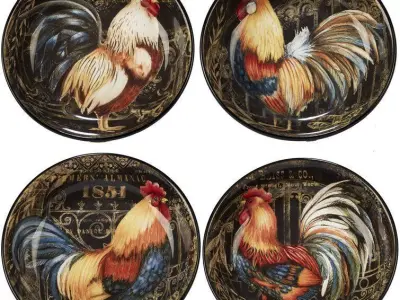 Frisina Gilded Rooster Pasta Bowl Set Free 3D model