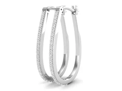 AV 718 Diamond Hoop Earrings 3D print model
