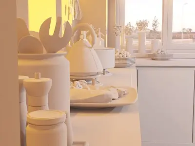 kitchen 2020 for Corona Renderer Cinema 4D 3d model 3D model