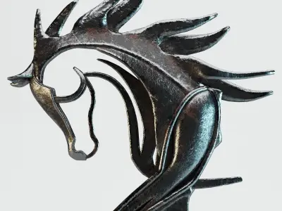 Metal Horse Statue 3D model
