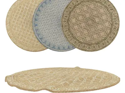 Round Rug Set 171 3D model