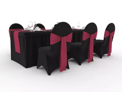 Banquet Table and Chair 143 3D model