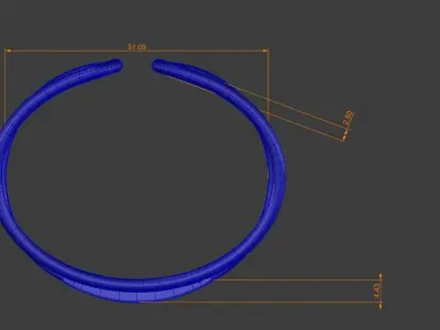 Open Style Cuff Bracelet Gold Silver Platinum Luxury Jewelry 3D print model