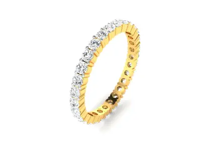 Band 3dm Render Details gold diamond eternity ring 3D print model get