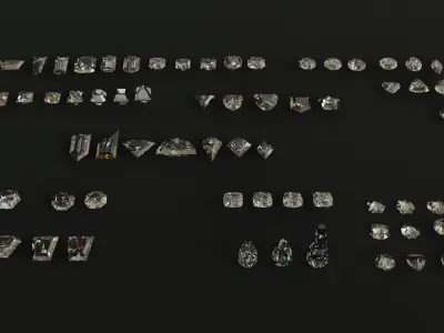 Diamonds Low-poly 3D model