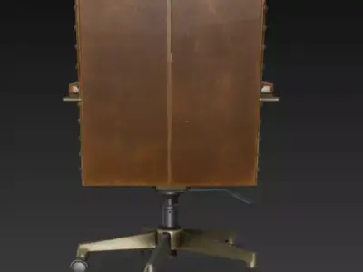 Luxury Executive Leather Office Chair Black Wood 3D model