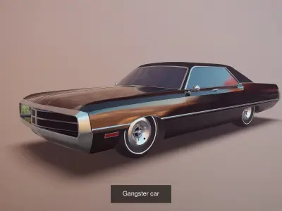 Lowpoly  Gameready american cars 3D model 2021 3D Model Pack