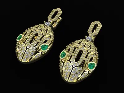 Serpenti Seduttori Earrings 3d printing model 3D print model