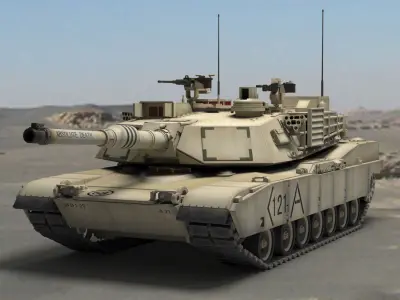 M1A2 Abrams  Low-poly 3D model