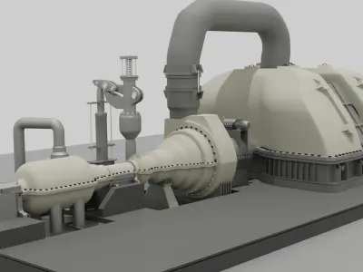 Steam Turbine Generator - Full Detailed 3D model