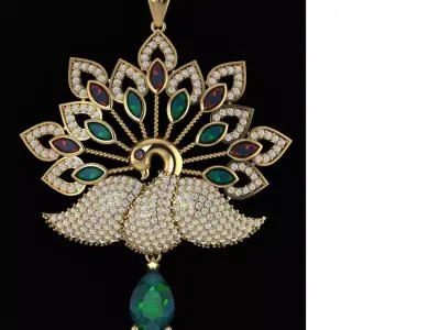  peacock necklace 3D print model