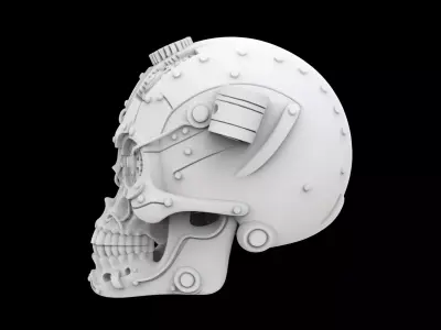 Steampunk Mechanical Skull 3D Print Model 3D print model
