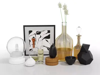 decorative vases - home decor object 3D model