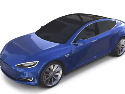 Tesla Model S 2016 Blue 3D model