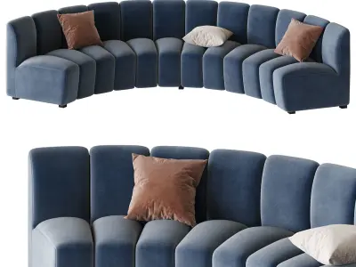 Lando modular curved seat 3D model