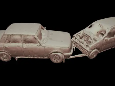 car soviet wrecks abandoned photogrammetry Low-poly 3D model