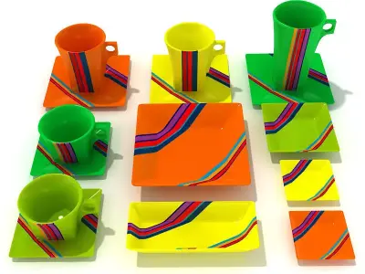 78 models of porcelain dishes 3D model