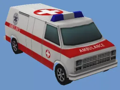Ambulance Van Low-poly 3D model