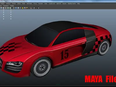 Car Racing track Low-poly 3D model