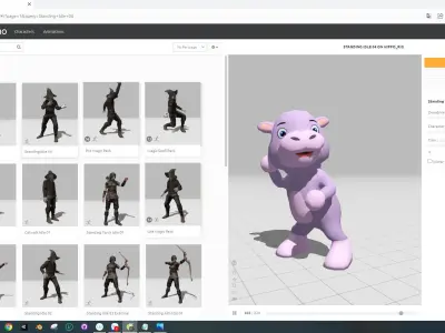 Character008 Animated Hippo 3D Low-poly 3D model