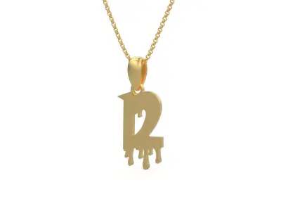 Model 1245 12 Bloody Terror Initial Number Pendant 3D print model