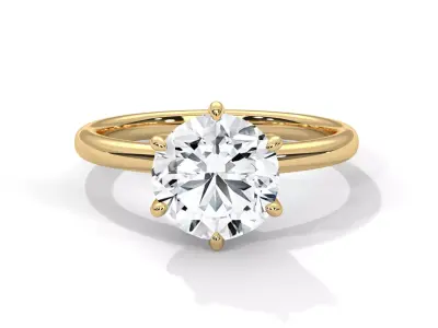solitaire ring with detail images and 360 render videos 42 3D print model