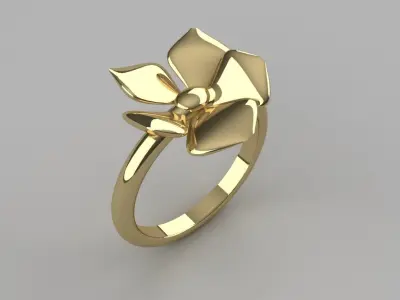 Apple Blossom Ladies Ring Gold Silver Platinum Luxury Jewelry 3D print model