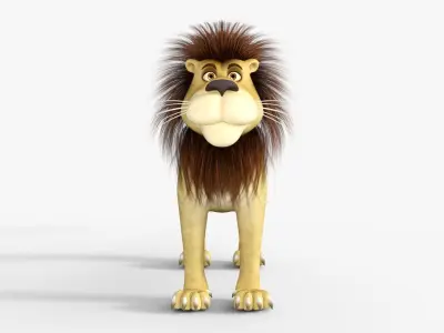 Cartoon Lion Rigged 3D model