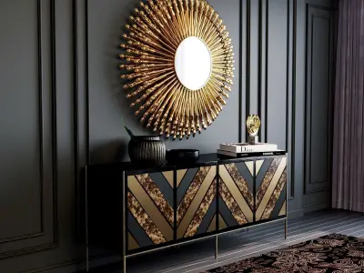 Cabinet with decor set by KOKET 3D model