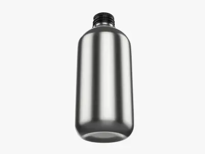 Bottle with cap metal medium 3D model