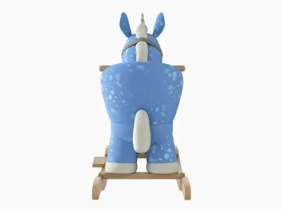 Baby rocking chair unicorn 02 3D model
