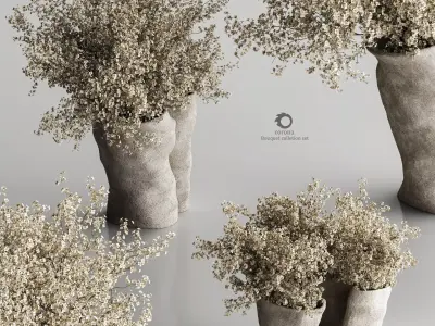 Bouquet collection set 011 3D model