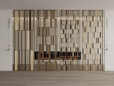 Modern Metal Partition 3D Model - Luxury Divider 3D model