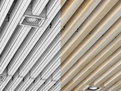 Wooden ceiling 2 3D model