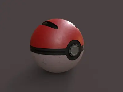 Pokeball pokemon ball Low-poly 3D model
