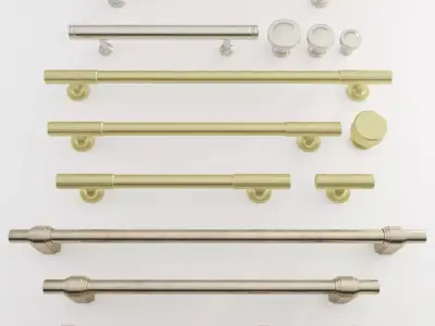 Luxury handle sets Low-poly 3D model