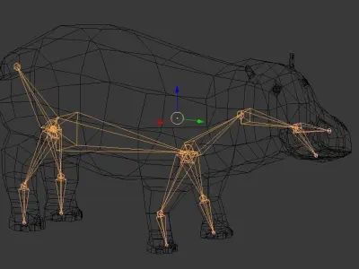 Hippo Low-poly 3D model